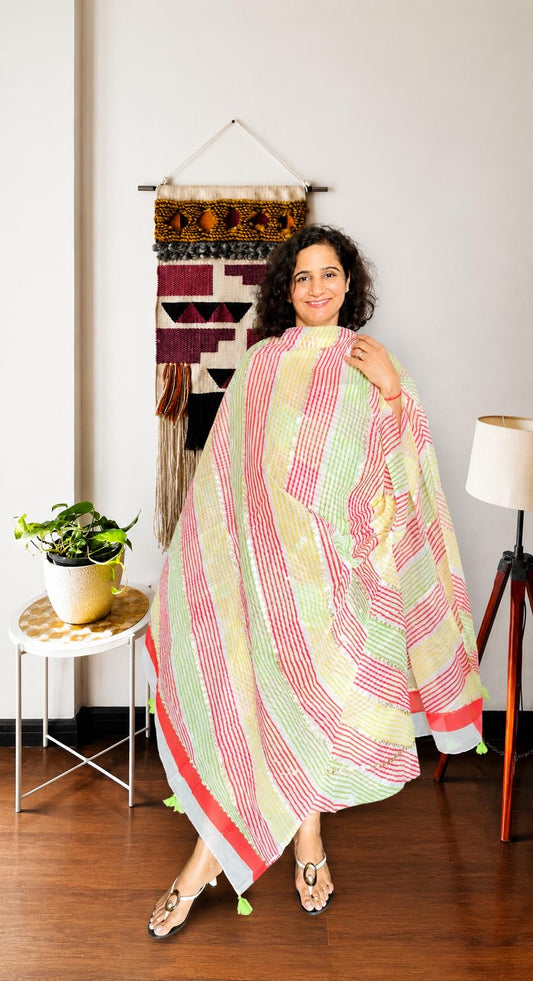 Pastel Multi-Stripe Kota 3-Piece Suit Set