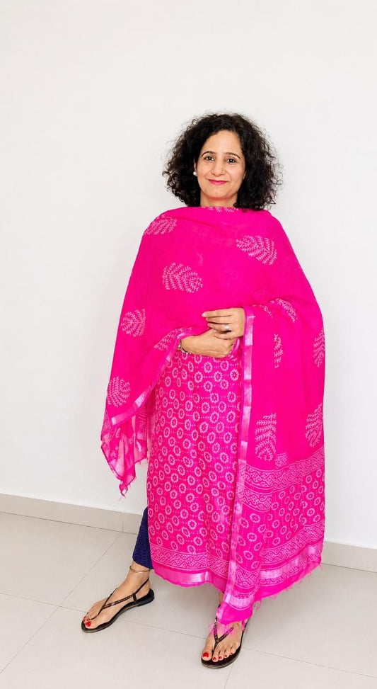 Pink Linen Suit Set