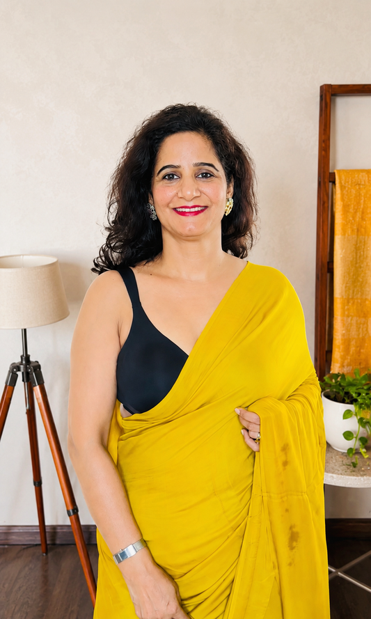 Mustard Yellow Premium Modal Silk Sari