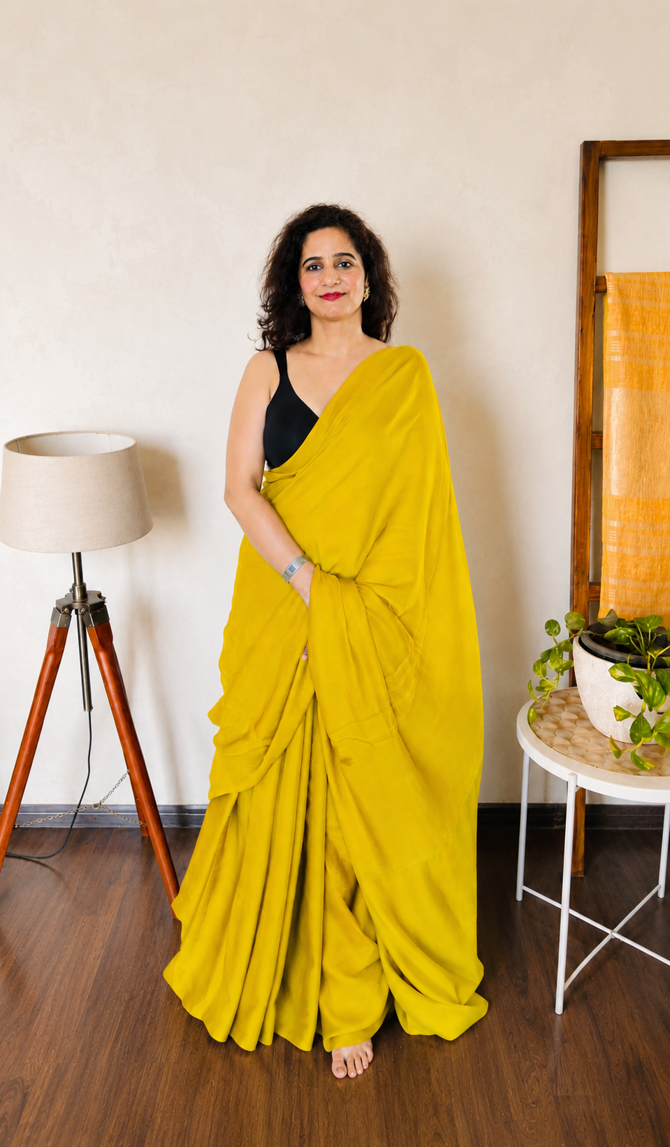 Mustard Yellow Premium Modal Silk Sari