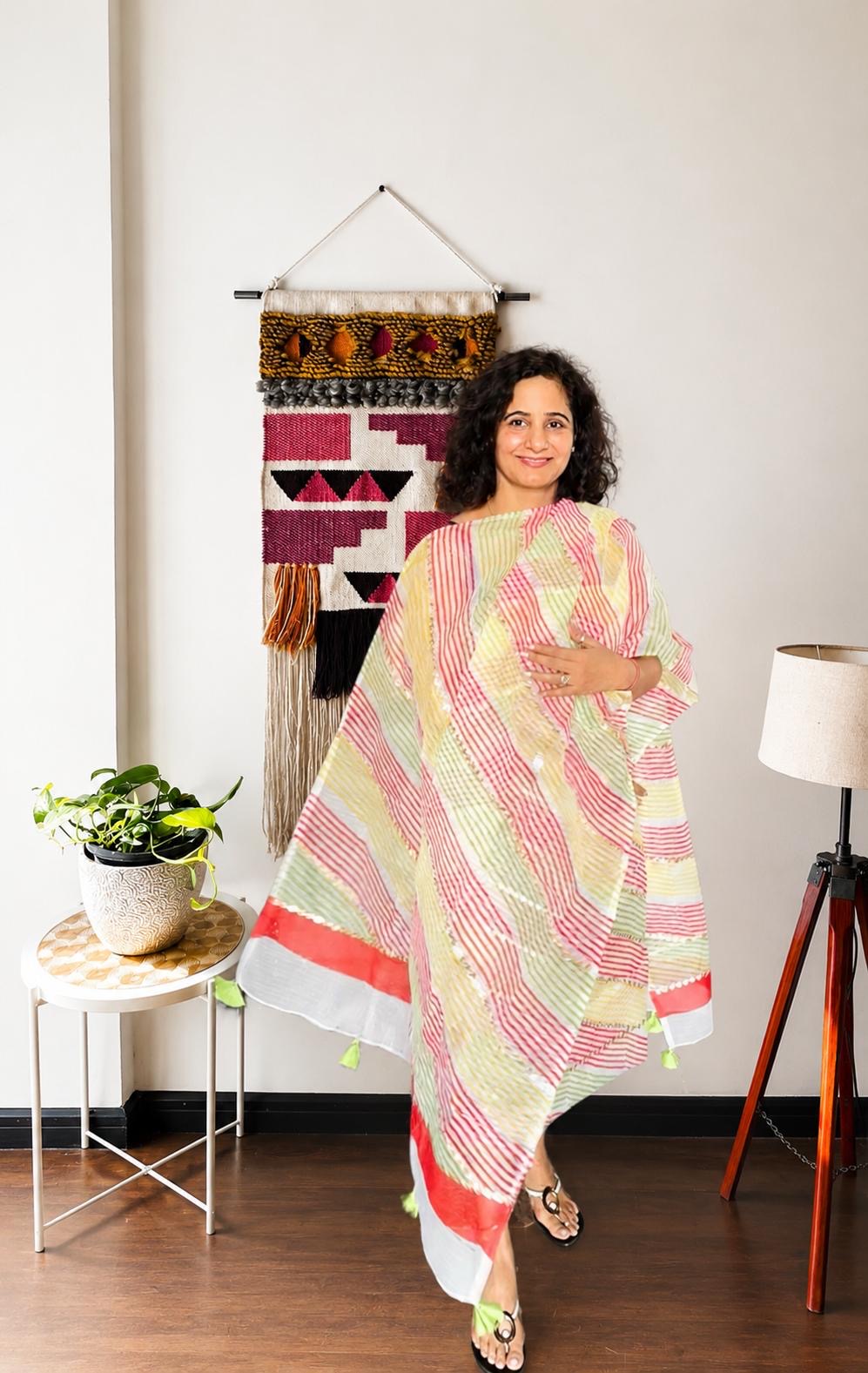 Pastel Multi-Stripe Kota 3-Piece Suit Set