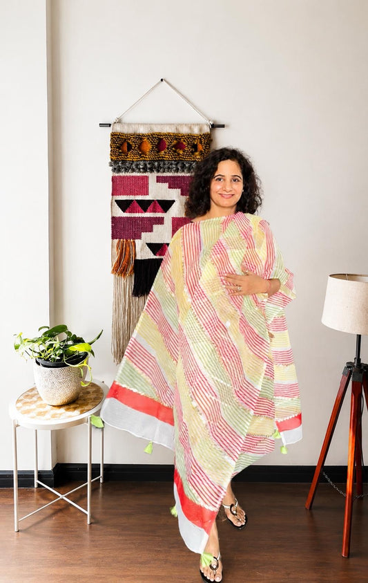 Pastel Multi-Stripe Kota 3-Piece Suit Set