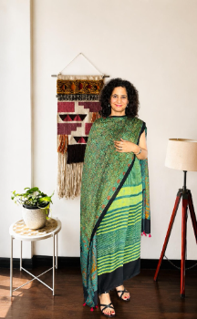 Forest Green Modal Silk Suit Set
