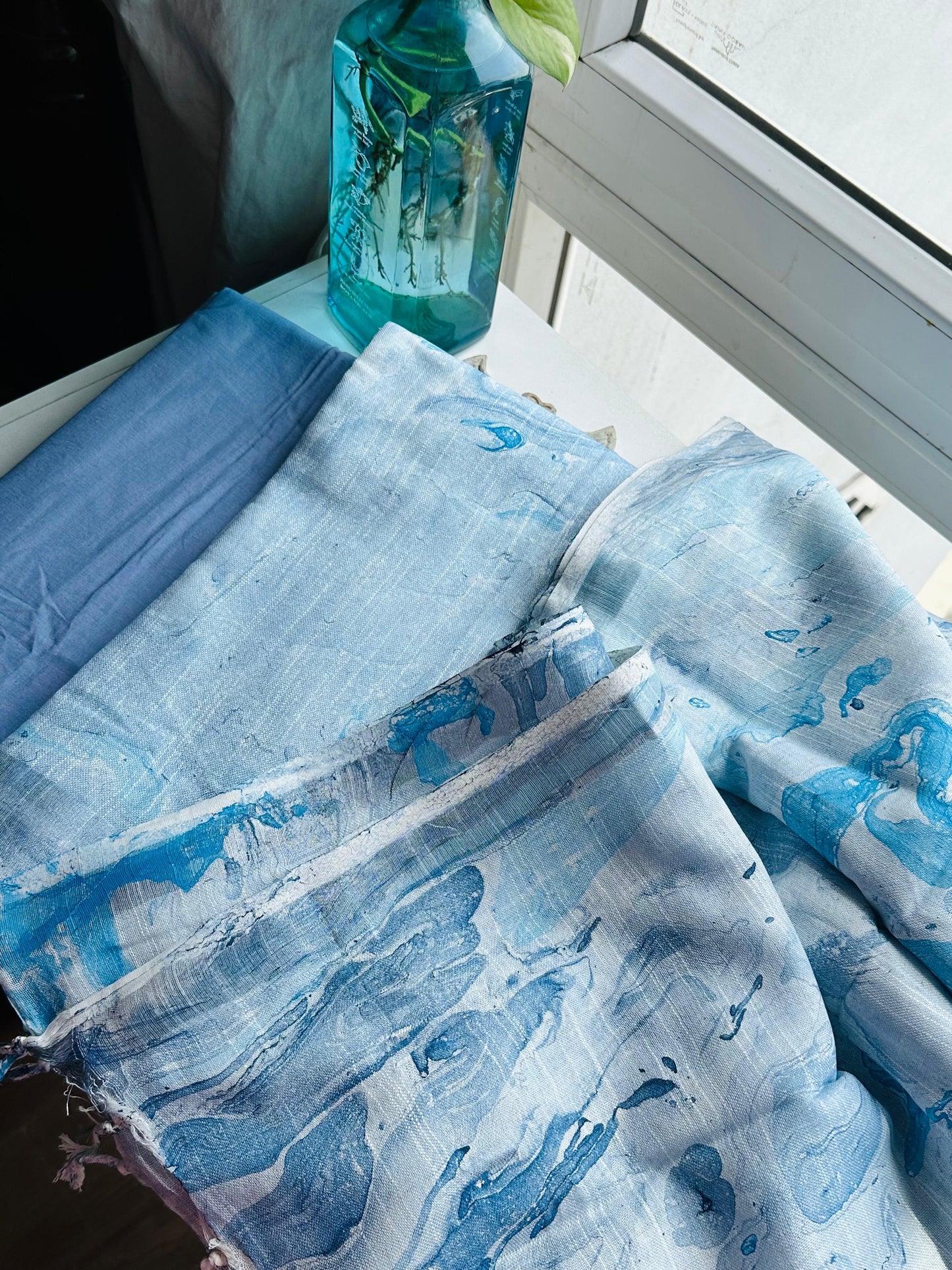 Pastel Blue Linen Suit Set