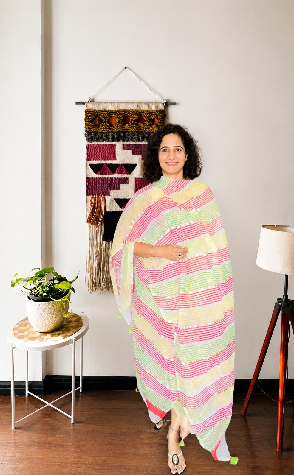 Pastel Multi-Stripe Kota 3-Piece Suit Set