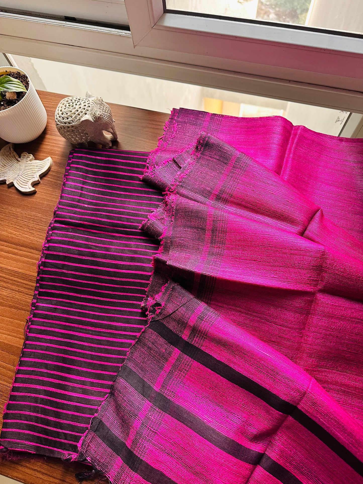 Plum Tusser Silk Suit Set